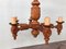 Large 6-Light Chandelier in Carved Walnut, Italy, 1920s 15