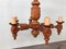 Large 6-Light Chandelier in Carved Walnut, Italy, 1920s, Image 15