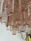 Italian Pink Clear Murano Chandelier Flushmount by Mazzega, 1970s 8