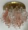 Italian Pink Clear Murano Chandelier Flushmount by Mazzega, 1970s, Image 21
