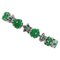 Rose Gold and Silver Bracelet with Green Agate Flowers 1