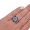 Ring aus Roségold und Silber mit weißen und blauen Steinen 5