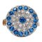 Rose Gold and Silver Ring with White and Blue Stones 1
