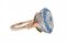 Anello in oro rosa e argento con pietre bianche e blu, Immagine 2