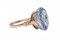 Ring aus Roségold und Silber mit weißen und blauen Steinen 2