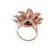 Rose Gold and Silver Flower Ring in Turquoise and Diamonds, 1960s 3