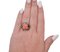 Coral, Sapphires, Diamonds, Rose Gold and Silver Ring, Image 4