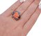 Bague corail, saphirs, diamants, or rose et argent 5