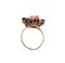 Coral, Sapphires, Diamonds, Rose Gold and Silver Ring 3