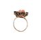 Coral, Sapphires, Diamonds, Rose Gold and Silver Ring, Image 3