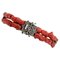 Bracelet en Or Rose et Argent avec Corail et Diamants 1