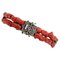 Rose Gold and Silver Bracelet with Coral and Diamonds, Image 1