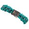 Diamonds, Turquoise, Rose Gold and Silver Bracelet, Image 1