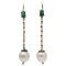 Pearls, Emeralds, Diamonds, Rose Gold and Silver Dangle Earrings, Set of 2, Image 1