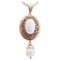 Coral, Emeralds, Diamonds, 14 Karat Rose Gold and Silver Pendant 1