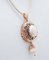 Coral, Emeralds, Diamonds, 14 Karat Rose Gold and Silver Pendant, Image 3