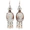 Rose Gold and Silver Earrings with Pearls and Diamonds, Set of 2 1