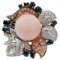 14 Karat Rose Gold and White Gold Ring with Sapphires and Diamonds, Image 1