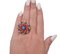 Bague Cyanite, Saphirs, Coraux, Diamants, Or Rose et Argent 4