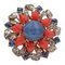 Anillo Cianita, Zafiros, Corales, Diamantes, Oro Rosa y Plata, Imagen 1