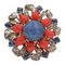 Kyanite, Sapphires, Corals, Diamonds, Rose Gold and Silver Ring, Image 1