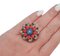 Bague Cyanite, Saphirs, Coraux, Diamants, Or Rose et Argent 5