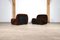 ‘Malù Lounge Chairs in Brown Corduroy Upholstery by Diego Mattu for 1p, 1970s, Set of 2 3