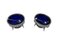 Dutch Silver with Blue Crystal Glass Salt Cellars by P. Heerens, 1890s, Set of 4 6