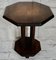 Art Deco Hexagonal Oak Leathered Table, 1930s 1