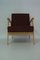 Vintage Beech & Red Fabric Easy Chair, Image 11