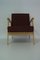 Vintage Sessel aus Buche & rotem Stoff 11