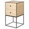 35 Oak Frame Side Table with 2 Drawers by Lassen 1