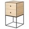 35 Oak Frame Side Table with 2 Drawers by Lassen, Image 1