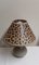 Vintage Table Lamp with Alcantarbean Foot with Fabric Screen in Leopard Pattern, 1970s, Image 2