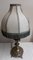 Table Lamp with Ornate Brass Base and Segmented Fabric Shade 4