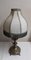 Table Lamp with Ornate Brass Base and Segmented Fabric Shade 2