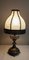 Table Lamp with Ornate Brass Base and Segmented Fabric Shade, Image 5