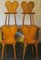 Mid-Century Stühle mit Herzförmiger Rückenlehne & Spreizbeinen 1950er, 4 . Set 7