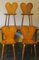Mid-Century Chairs with Heart-Shaped Backs and Splayed Legs 1950s, Set of 4 1