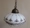 Kleine Vintage Deckenlampe mit verziertem Glasschirm aus Messing, 1980er 2