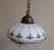 Small Vintage Ceiling Lamp with Decorated Glass Screen of Brass Mount, 1980s 2