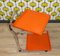 Bar Car Side Table in Orange Plastic & Chrome, 1970s, Image 4