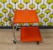 Bar Car Side Table in Orange Plastic & Chrome, 1970s 1