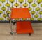 Bar Car Side Table in Orange Plastic & Chrome, 1970s, Image 1