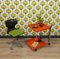 Tavolino da bar in plastica arancione e metallo cromato, anni '70, Immagine 3