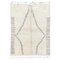 Large White Abstract Moroccan Beni Ourain Wool Rug, Image 1