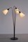 Modern Swedish Adjustable Three Arm Floor Lamp in Metal, Brass and Silk, 1950s, Image 13