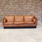 Mid-Century Scandinavian Sofa in Brown Leather 1