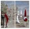 Michèle Kaus, Diptyque Hotel Normandie, 2020, Peintures Acryliques, Set de 2 1