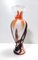 Postmodern White, Orange and Brown Murano Glass Vase attributed to Carlo Moretti, Italy, 1970s 1
